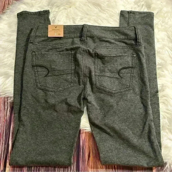American Eagle Womens Super Stretch Solid Dark Gray Skinny Jegging Jeans 0 Reg - Picture 3 of 7